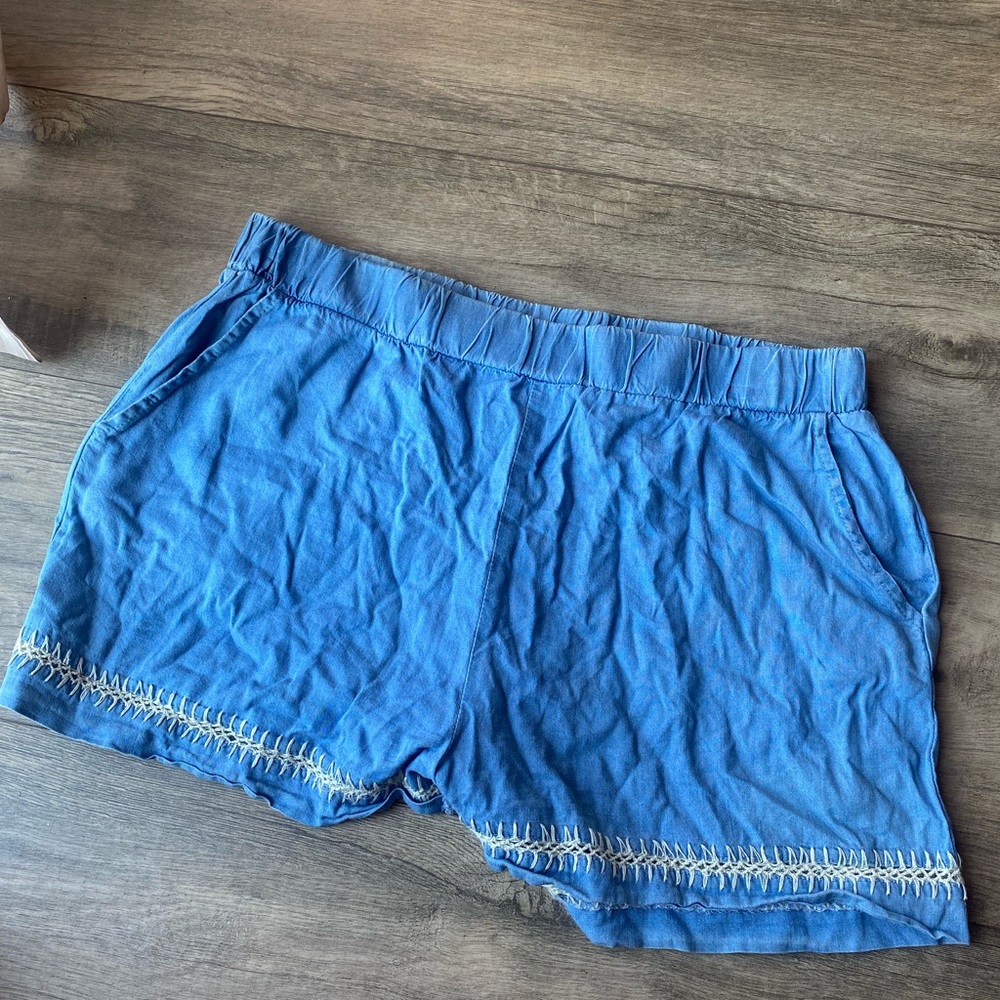 Faux denim shorts